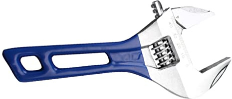 HORIALENCE Llave Inglesa y Ajuste Rápido y Boca Ancha Ajustable de Mango Corto de Acero Azul Portátil para Mantenimiento de Tuercas y Agua