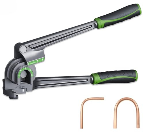 Bestechy Piegatubi 3 in 1, piegatubi a 180° per tubi da 1/4, 3/8, 1/2 (6/10/12 mm), strumento di piegatura per tubi in rame, ottone e alluminio, ideale per HVAC e riparazione di refrigerazione