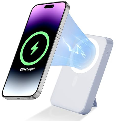 Fast Charging Power Bank 10000mAh with USB-C Input & Output - Cordless Support - Compact & Portable Charger for Smartphones, Androids, Laptops, and More - LED Display Included