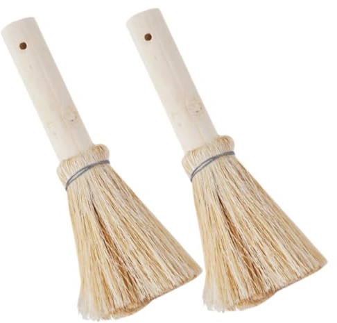 Didiseaon Kitchen Cleaning Brush Oil-resistant Bristles 2pcs with Handle, Natural Coconuts Fiber and Solid Wood Gentle on Cookware, for Dish and Pot Scrubbing