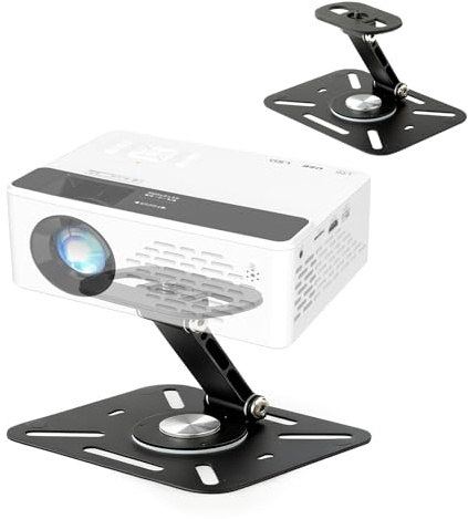 Hanlintk Projector Stand with 360° Rotation & 225° Tilt - Foldable Table/Wall/Ceiling Mount | Compatible with Most Projectors | For Home, Office, Classroom & Outdoor Parties