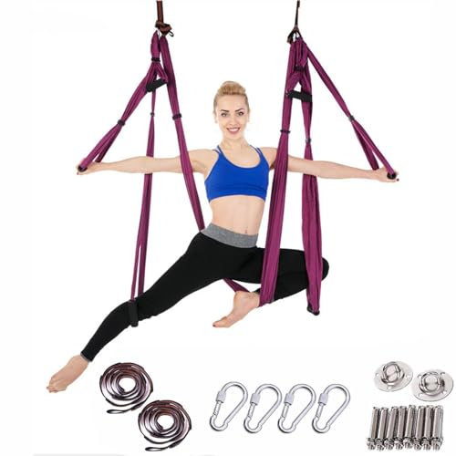 Set altalena per yoga aereo, cinghie anti-gravità, amaca per pilates, allenamento al chiuso, attrezzatura per esercizi a casa per stretching e flessibilità