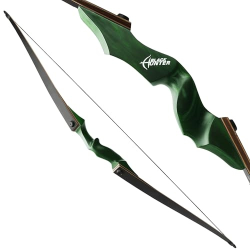 surwolf 60” bågskytte Jaktbåge Recurve båge 20-60 lbs Takedown Recurvebåge Vuxen Sportbåge Långbåge Bågskytte pilbåge och pilbåge Vänster-/högerhänt(Grön-LH,60lbs)