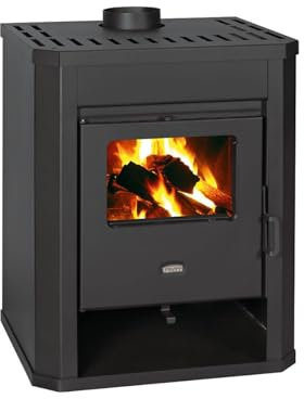 Prity WD, stufa a legna da 11 kW, grande focolare certificato CE, bruciatore a legna autoportante, conforme alla norma EN 13240
