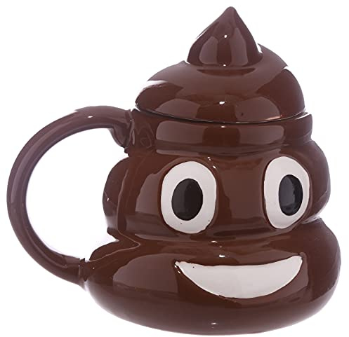 Tasse Emoticon Kacke mit Deckel 450 ml
