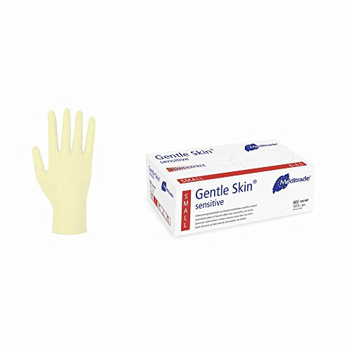 Meditrade Latex-Handschuhe Gentle Skin Sensitive - Puderfrei - Unsteril - 1000 Einmalhandschuhe Gr.S, Blau