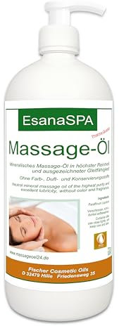 Esana SPA Massageöl neutral (500 ml / 0,5 Liter) für Wellness & Physiotherapie, med. Qualität DAB/Ph.Eur.