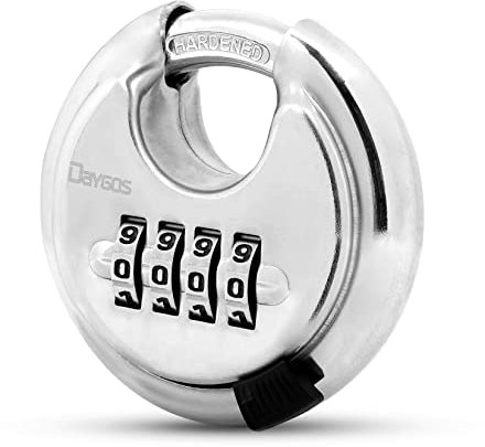 DAYGOS Zahlenschloss Vorhängeschloss, Schloss Mit Zahlencode Zahlen 4 Stellig, Wetterfest Rundbügelschloss, Zaun, Lagereinheit, Anhänger, 10 mm Bügelstärke, 70 mm (silber)