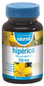 Naturmil | Hipérico 300 mg -45 Cápsulas | 900 µg de Hipericina Hypericum Perforatum (0,3% de Hipericina)