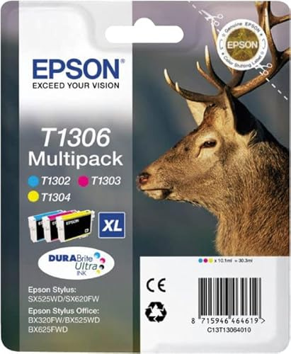 Epson Inkjetpatrone T130, Gruppe T1306, cyan, magenta, gelb
