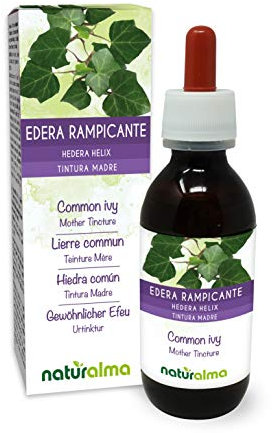 Lierre commun ou Lierre grimpant (Hedera helix) feuilles Teinture Mère sans alcool Naturalma - Extrait liquide gouttes 120 ml - Complément alimentaire - Végétalien ou végan