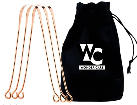 Wonder Care - 100% Kupfer Zungenschaber Zungenreiniger ayurvedisch für optimale Mundhygiene (3 Stück mit Beutel)