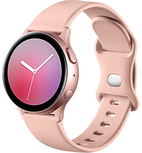 Mastten Silikon Armband kompatibel mit Samsung Galaxy Watch 4 5 6 7 Active 2 40mm 44mm, 20mm Sport Band Doppelloch-Schnalle Armbänder für Galaxy Watch FE/4 6 Classic/5 Pro