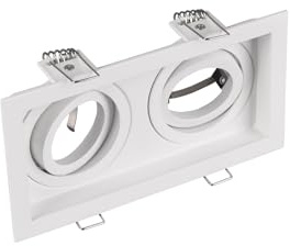 Eckiger Deckeneinbaustrahler aus Metall in Weiß matt, 17,2 x 9,2cm