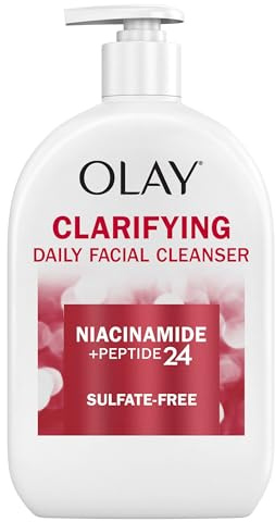 Olay Face Wash, Daily Facial Cleanser with Niacinamide, Peptides & Glycerin - Clarifying, Refreshes Skin Surface, Refines Appearance of Pores - Sulfate-Free, Paraben-Free, Oil-Free, 16 Oz