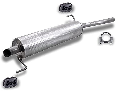 ATEC Germany Silencieux Set 1x Silencieux final, 2x Butées, 1x Collier de serrage Compatible avec FIAT GRANDE PUNTO (199_), PUNTO EVO (199_), OPEL CORSA D (S07)