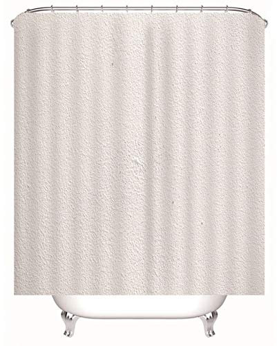 EHOMERY Duschvorhang Orientalisch Duschrollo Schmal Raue Wand Polyester Solides Beige Rostfreie Ösen Und 12 Hakenringe, 120X180Cm