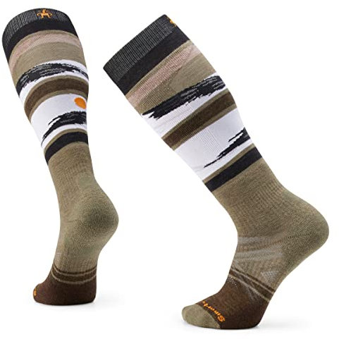 Smartwool Men's Full Cushion Midnight Ski Pattern Over The Calf Socks, Winter Moss, X-Large