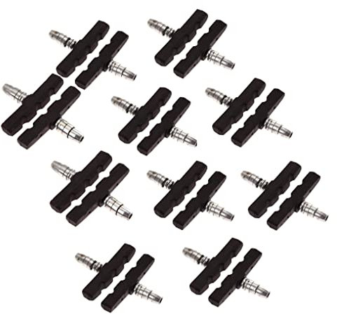 20 Stück Fahrrad Bremsen Set für Shimano | 10 Paar Bremsschuhe schwarz für das Fahrrad | V-Bremse 70mm V-Brake symmetrisch | Bremsbeläge | Bremsgummis | Bremsschuhsatz | V-Bremsklötze MTB Bremsbacken
