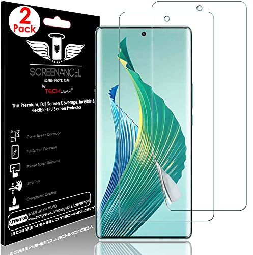TECHGEAR [2 Piezas Protector de Pantalla Compatible con Honor Magic 5 Lite [Screen Angel] Alta Definición Pantalla con Cobertura Completa [Sin Burbuja]