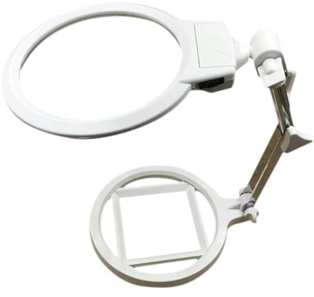 GLEAVI Lupa De Escritorio Plegable con Luz Led 2.5X 6.29In Soporte Sin Baterías para Lectura Joyería Inspección Manualidades