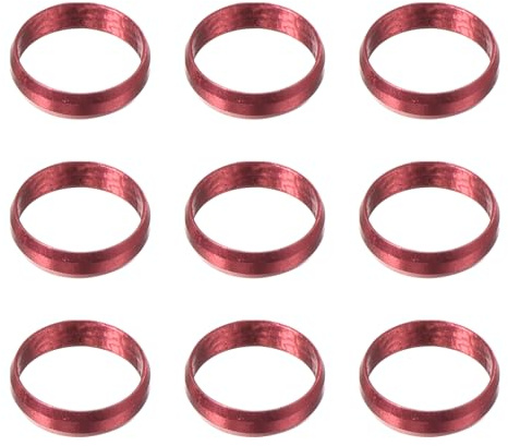 YOKIVE 9 Stück Dart Schaftringe, Indoor Outdoor Aluminium Dart O-Ring Zubehör | Für Zuhause, Club, Nylon Und Plastik Schäfte (Rot)