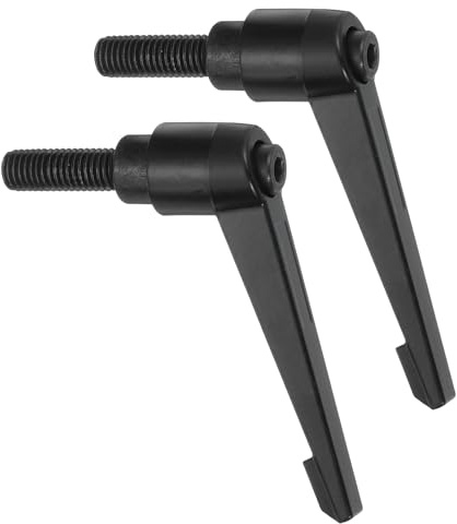 sourcing map 2 pomos ajustables M10 x 25 mm, rosca macho, trinquete de liberación rápida, perno giratorio para maquinaria de torno, color negro