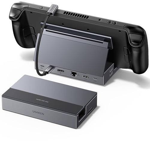 UGREEN 9 en 1 Docking Station USB C DP 4K 120Hz Compatible avec Steam Deck OLED LCD ROG Ally X Legion Go MSI Claw Dock USB C Adaptateur Ethernet Gigabit Data Ports 10Gbps PD 100W Lecteur Carte SD TF