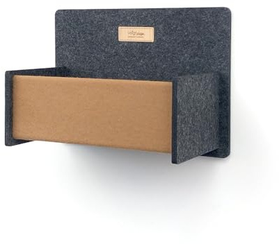 voigtdesign® Hängeregale Allegra aus Filz - Wandregal Wandkorb Aufbewahrungskorb Organizer Schlüsselablage Ablagefächer (Anthrazit/Nussbraun, Allegra UNO)