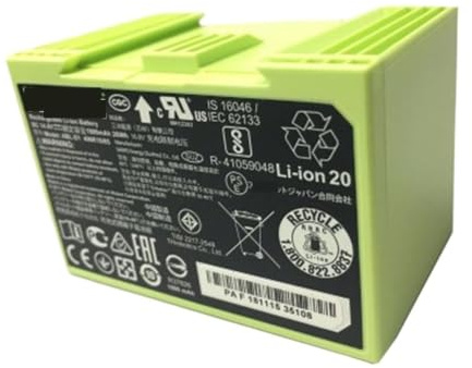 Batteria Sostitutiva I7 Da 14,4 V 1800 MAh, Compatible with IRobot Roomba, Serie E E I I7+ E5 7150 7550 I3 3150 I3+ 3550 I4 4150 I4 Parte