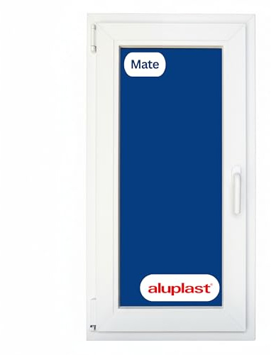 Ventana PVC Reforzada 500x1000 Blanca | Oscilobatiente Izquierda | Cristal Climalit Mate | Perfil Aluplast | Entrega 24/48h