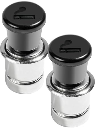 Xibao 2PCS Accendisigari Auto,Accendino Automatico con Accendisigari in Uscita 12V,Presa per Spina di Alimentazione Auto,Adatto a Modelli Generali come Limousine,Automobili,Camion,SUV,Camper