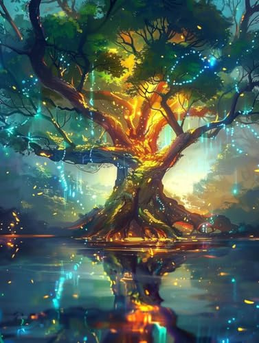 Paint by Numbers for Adults Tree, Plant Paint by Numbers Kits, DIY Color Oil Painting Adult Crafts, Painting Kits with Brushes and Acrylic, for Home Wall Decor, Gifts for Women, 36x48in Q-8966