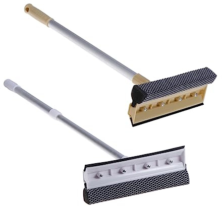 CONGARTENO Kit de Limpiador de Ventanas Telescópico con Escobilla Extensible de Microfibra para Limpieza sin Rayas Cristales Interiores Herramienta Práctica para Hogar y Fácil de Usar