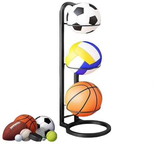 Estante de Almacenamiento de Bolas, Soporte Organizador de Voleibol de Hierro, Organizador de Pelotas Multicapa, Estante de Almacenamiento Multifuncional para Dormitorio, Sala de Estar, Garaje