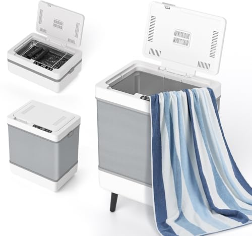 kswiown Scaldasalviette Elettrico 35L con Timer, Scalda Asciugamani a Grande capacità e Pieghevole, Secchiello Verticale per Asciugatura Asciugamani con Funzione di Prenotazione