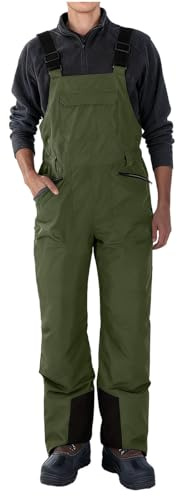 Saxrel Skiing Bib and Brace Overalls for Men - Waterproof Windproof Salopettes Insulated Ski Bib Pants Snowboarding Adjustable Stap Jumpersuits Snow Pants Overalls for Men’s Winter Outdoor Sports UK
