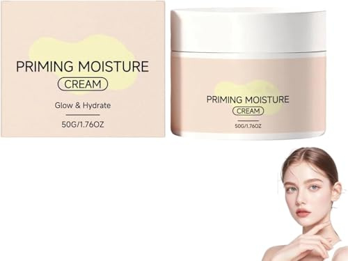 GlowVelvet Priming Moisture Cream, Pore Blurring and Makeup Gripping Primer, Korean Makeup Primer, for Hydrating and Smoothing Skin, Korean Skin Care for All Skin Types (1pcs)