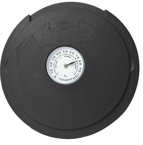 Acoustic Guitar Sound Hole Cover with Dual Function Humidifier and Dehumidifier plus Hygrometer to Monitor Guitar Environment (Black)