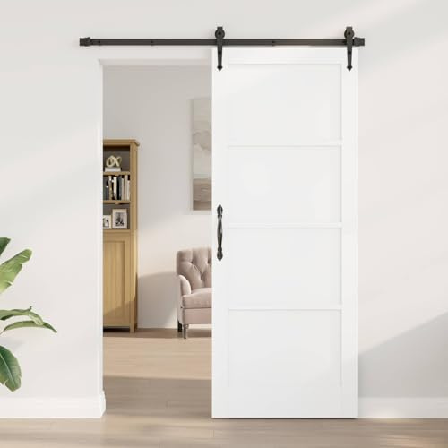 sephironlbb Puerta interior blanca corredera 83 x 211 cm de madera contrachapada y madera de pino, ahorra espacio, resistente, versátil para vivienda, renovación, nueva construcción y decoración