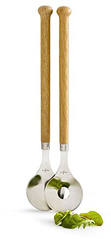 Sagaform 5017605 serving utensils Salatbesteck, Edelstahl, braun, 31 x 5,8 cm