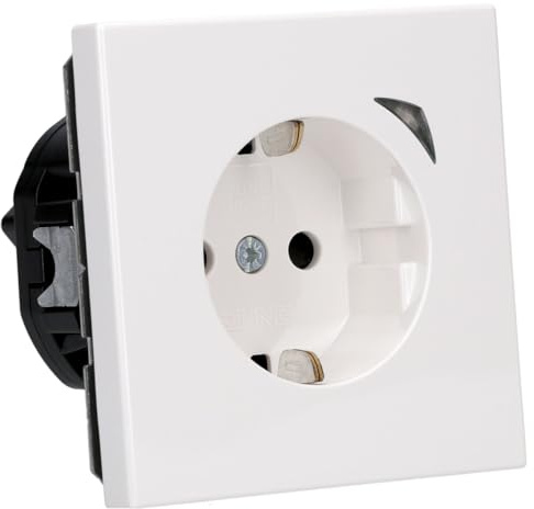 JUNG BTLS1521SWW JUNG HOME Steckdose Safety Alpinweiß Serie LS | Sprach- und Appsteuerung Kompatibel mit Alexa über Bluetooth