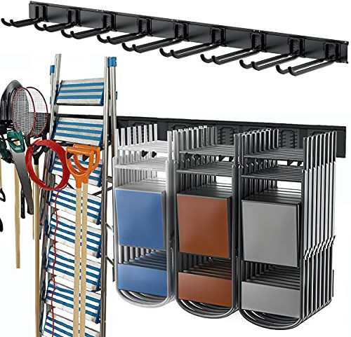 TORACK Tool Storage Rack, Heavy Duty Steel Garage Wall Mount Garden Tool Organizer for Ladders, Chairs, Shovels, Broom, Power tools (8-Pack 5.7-11 Mixed Hooks, up to 800 lbs)