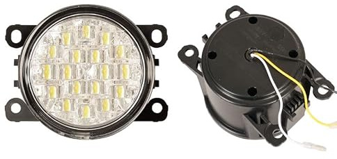 LED Tagfahrlicht ohne Dimmfunktion rund 90mm mit E-Prüfzeichen kompatibel mit Renault Kangoo & Koleos & Laguna 2 & Fluence & Kangoo 2 & Kangoo Rapid & Kangoo BE POP & Captur & Clio 2 & Megane 2 & Lagu