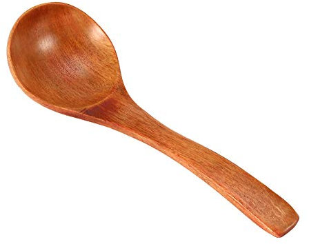 Louche profonde, louche ¨¤ soupe en bois louche de service de bouillie de cuisine pour ramasser avec manche long, 18 cm(1)