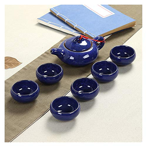 Servizio di caffè Cinese Kung Fu Set da tè Set di porcellana Teiera Tazza Cina Travel Kung Fu Set da tè ceramica portatile porcellana ghiaccio cycled glassa tazza e confezione regalo Servizio da tè