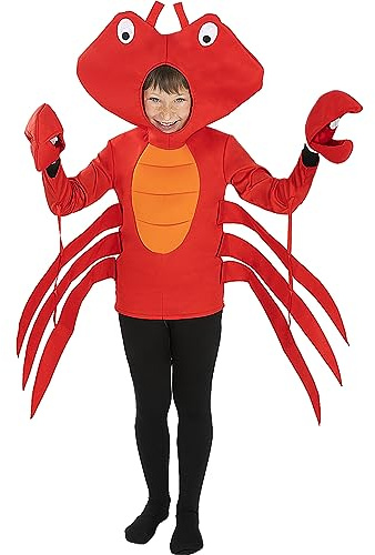 Funidelia | Costume da granchio per bambina e bambino Animali - Costume per bambini e accessori per Feste, Carnevale e Halloween - Rosso