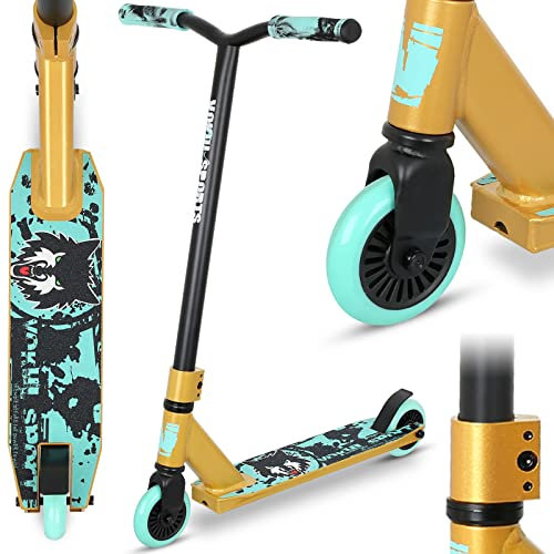 Joycruise Trottinette Stunt Pro Trick pour enfants et adolescents à partir de 6 ans pour garçons et filles, trottinette freestyle pour débutants, guidon rotatif à 360°, cadre en aluminium robuste,