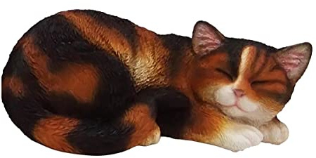 Esschert Design Katze schlafend Rot-Schwarz - Polyresin