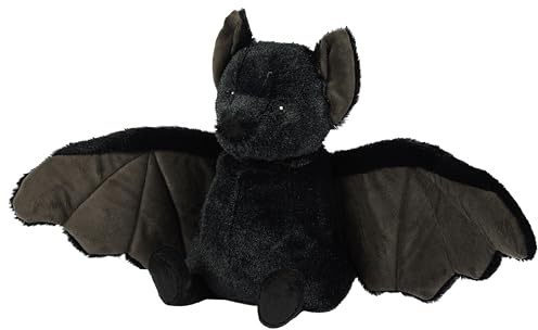 Warmies Wärmekissen aus Plüsch, schwarz mit Fledermaus, mikrowellengeeignet, warm oder kalt, kuscheliges Plüsch, leicht parfümiert mit französischem Lavendel, weiches Mikrowellen-Wärmekissen
